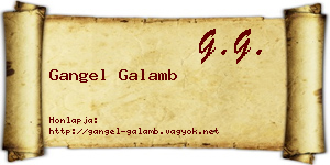 Gangel Galamb névjegykártya